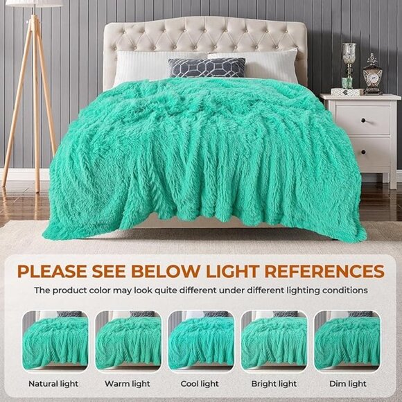 TOONOW Extra Soft Fuzzy Faux Fur Blanket Queen Size 78"x90", Reversible … - Picture 14 of 16